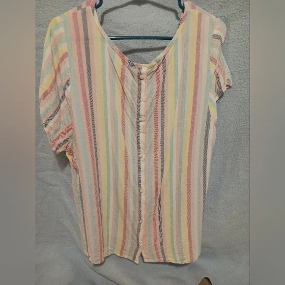 🌷🌷 Torrid pastel striped blouse - Picture 2 of 3